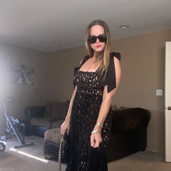 Black velvet Farm Rio tie dress - Picture 6 of 6